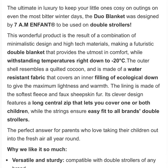 7AM enfant Duo Double Stroller Blanket in Purple - Picture 5 of 6